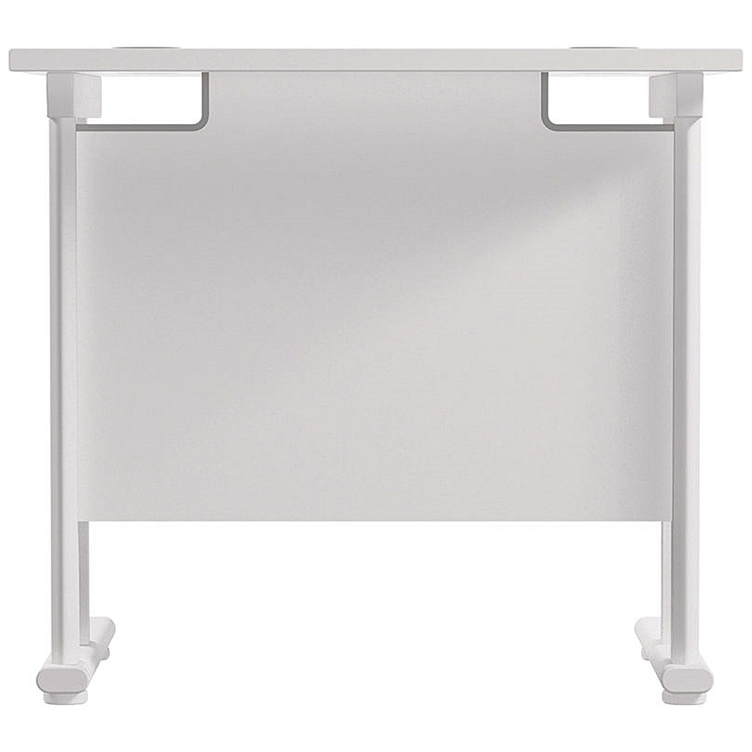 Jemini 800mm Slim Rectangular Desk, White Cantilever Leg, White