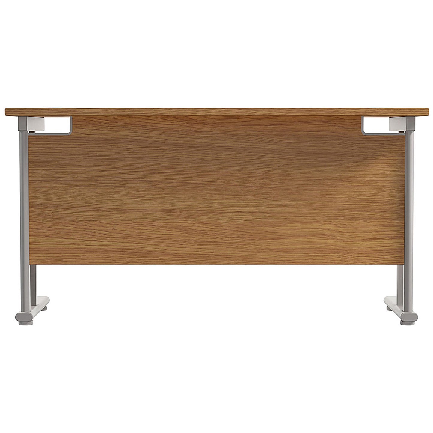 Jemini 1200mm Slim Rectangular Desk, Silver Double Cantilever Leg, Oak
