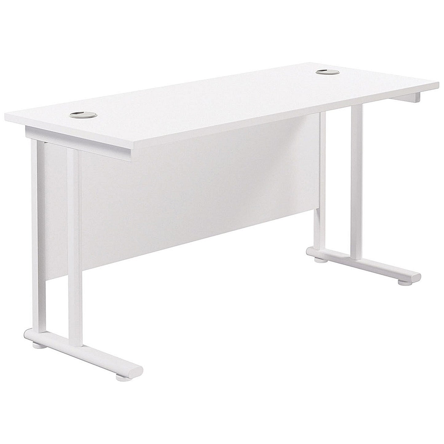 Jemini 1400mm Slim Rectangular Desk, White Double Upright Cantilever Legs, White Easy2Order : KF806417
