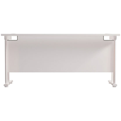 Jemini 1600mm Slim Rectangular Desk, White Cantilever Leg, White
