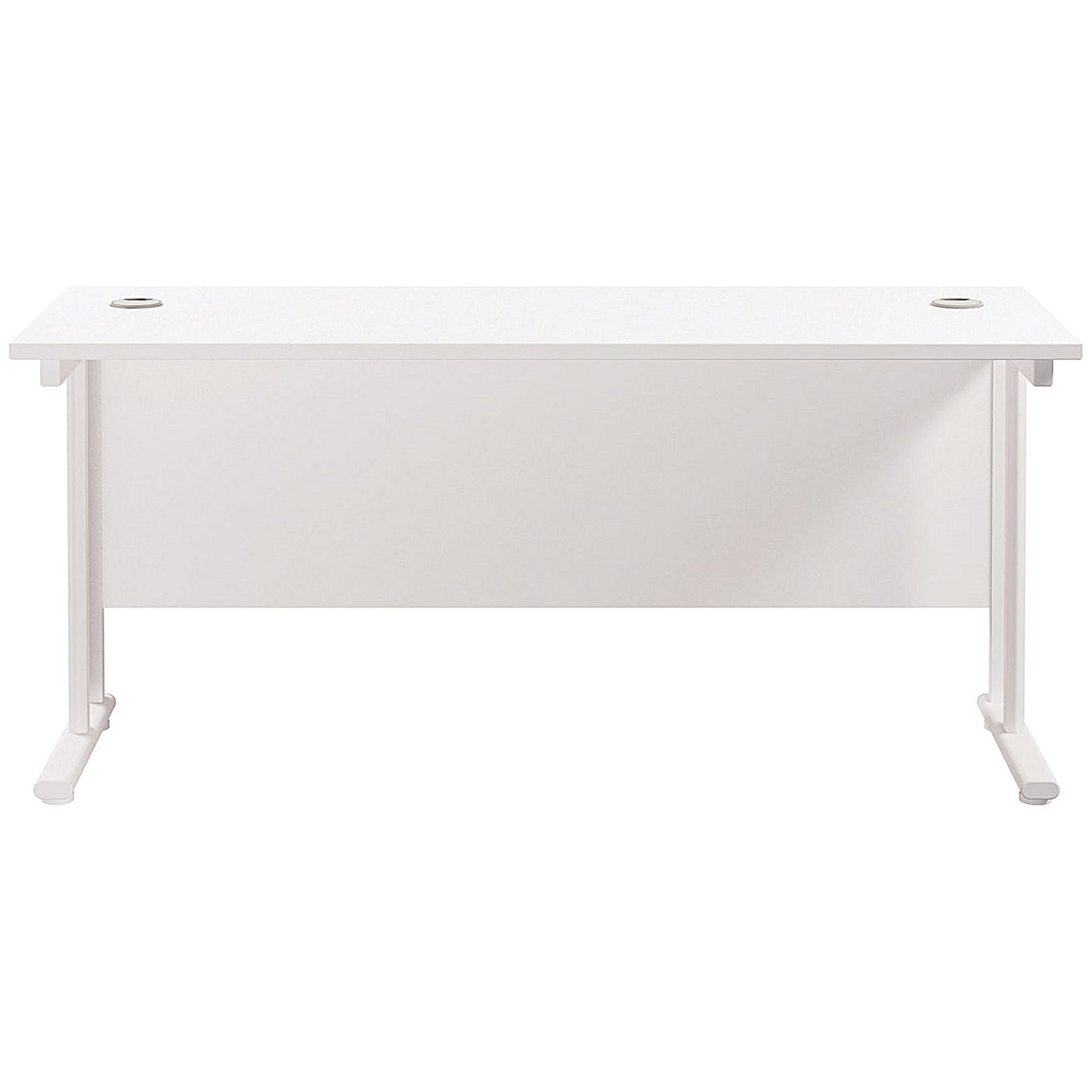 Jemini 1600mm Slim Rectangular Desk, White Cantilever Leg, White