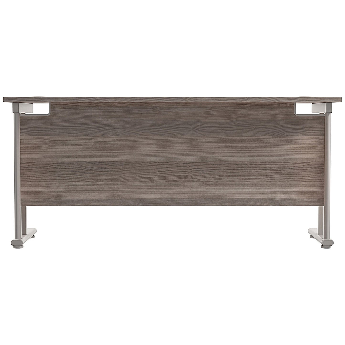 Jemini 1800mm Slim Rectangular Desk, Silver Double Cantilever Leg, Grey Oak
