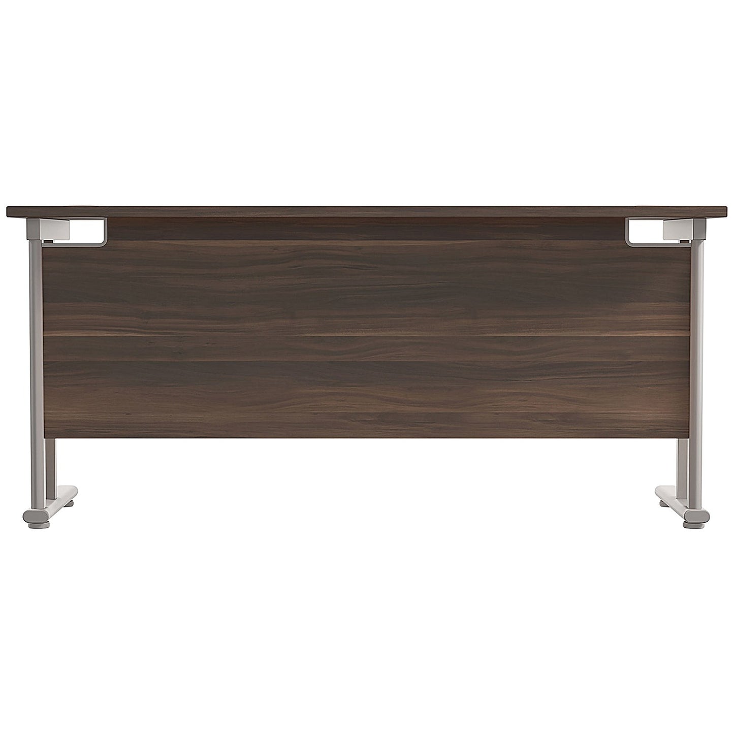 Jemini 1800mm Slim Rectangular Desk, Silver Double Cantilever Leg, Walnut