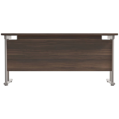 Jemini 1800mm Slim Rectangular Desk, Silver Double Cantilever Leg, Walnut
