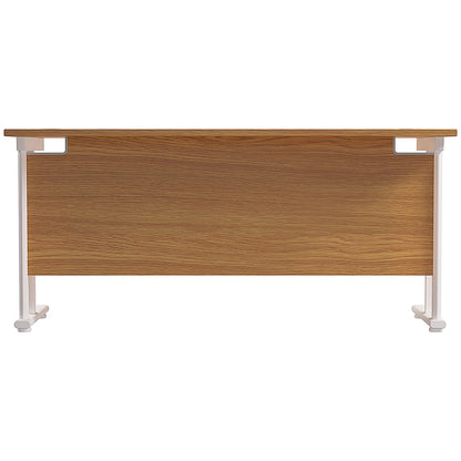 Jemini 1800mm Slim Rectangular Desk, White Cantilever Leg, Oak