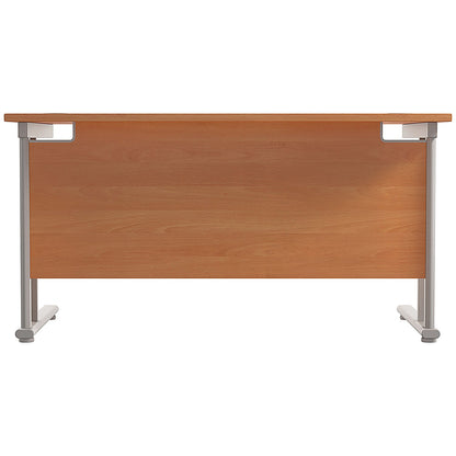 Jemini 1200mm Rectangular Desk, Silver Double Cantilever Leg, Beech