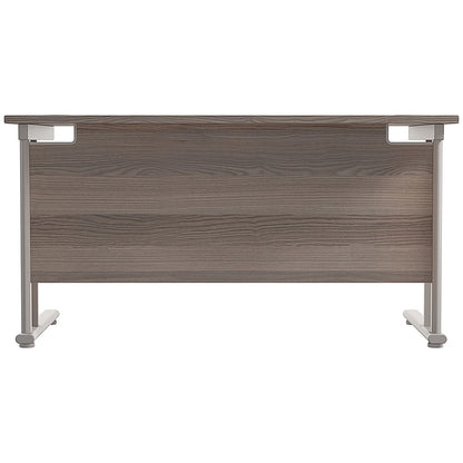 Jemini 1200mm Rectangular Desk, Silver Double Cantilever Leg, Grey Oak
