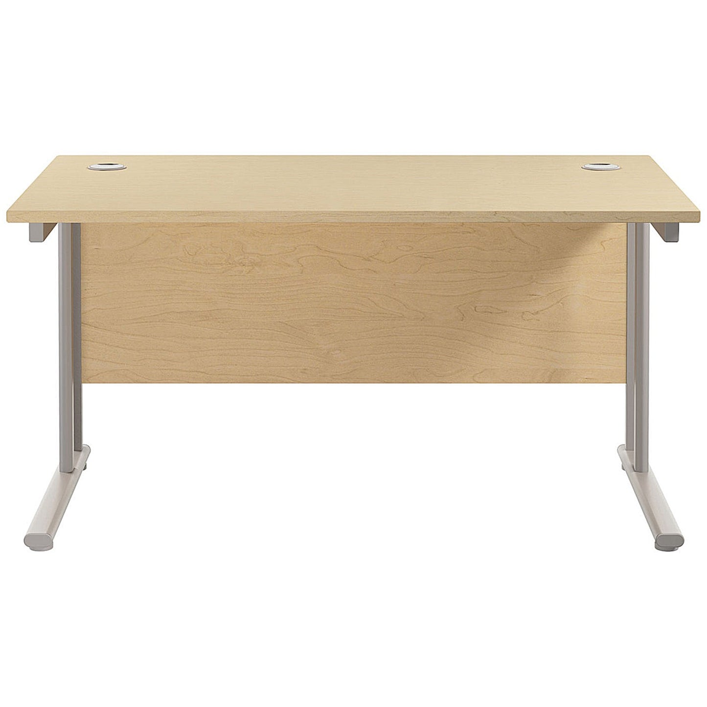 Jemini 1200mm Rectangular Desk, Silver Double Cantilever Leg, Maple