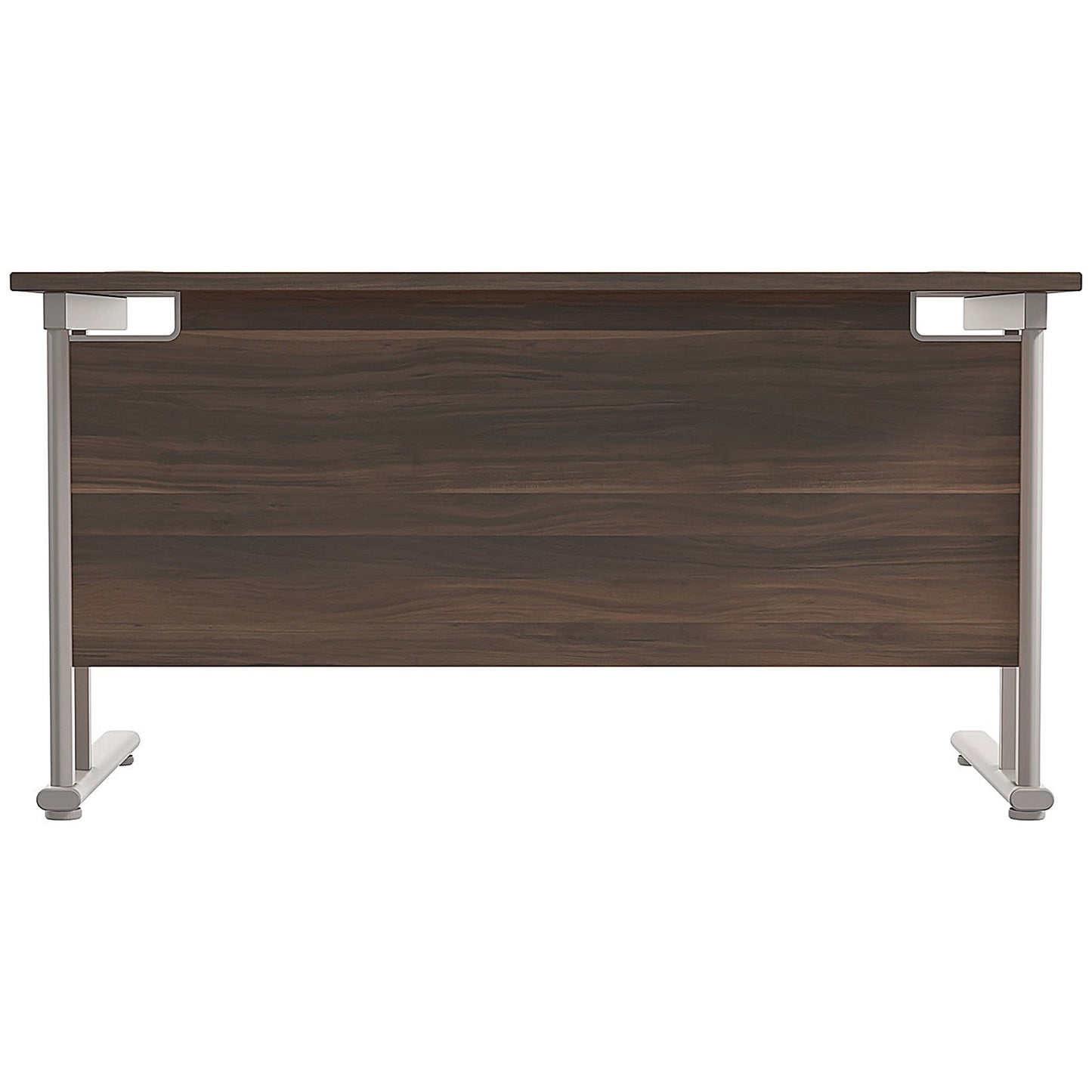 Jemini 1200mm Rectangular Desk, Silver Double Cantilever Leg, Walnut