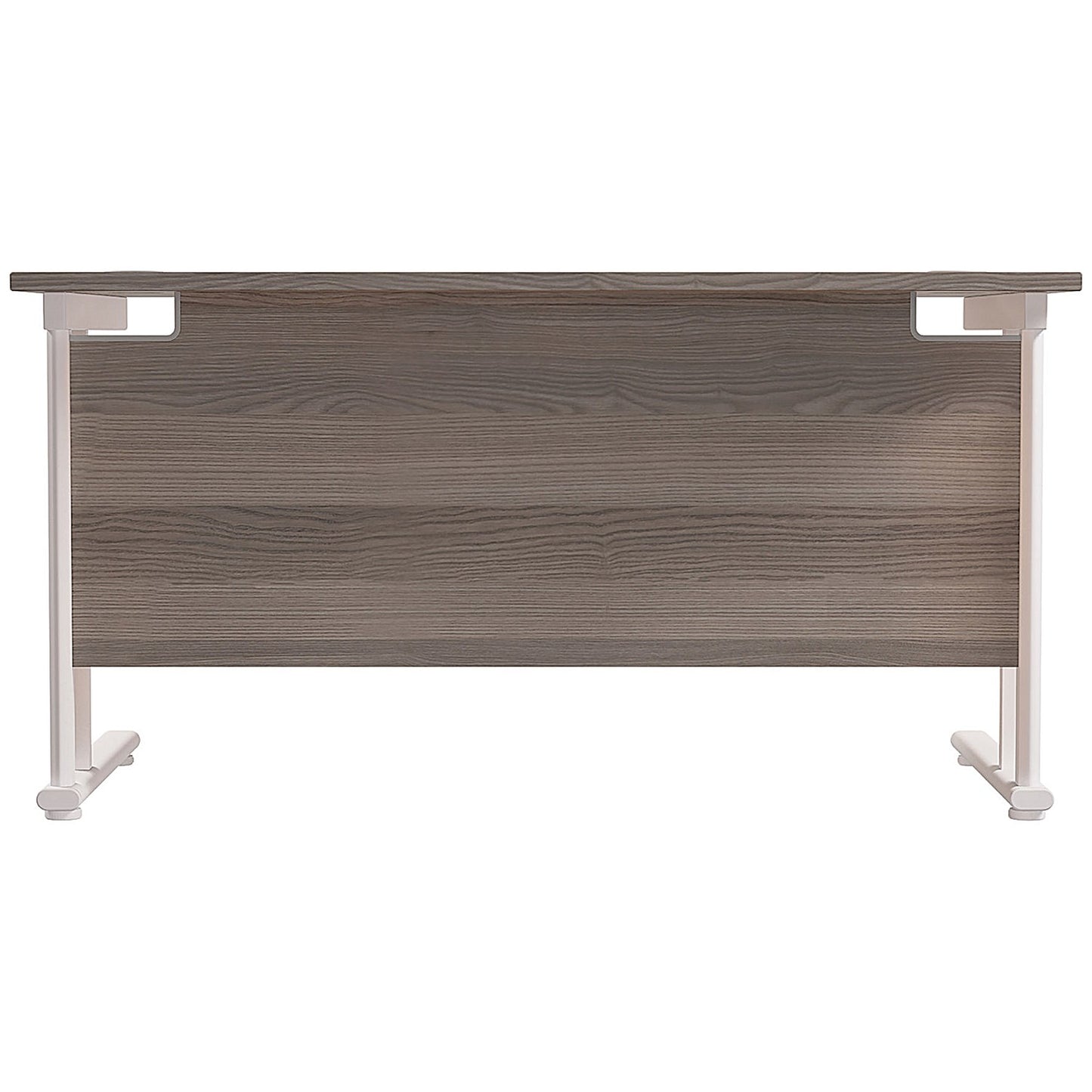 Jemini 1200mm Rectangular Desk, White Cantilever Leg, Grey Oak