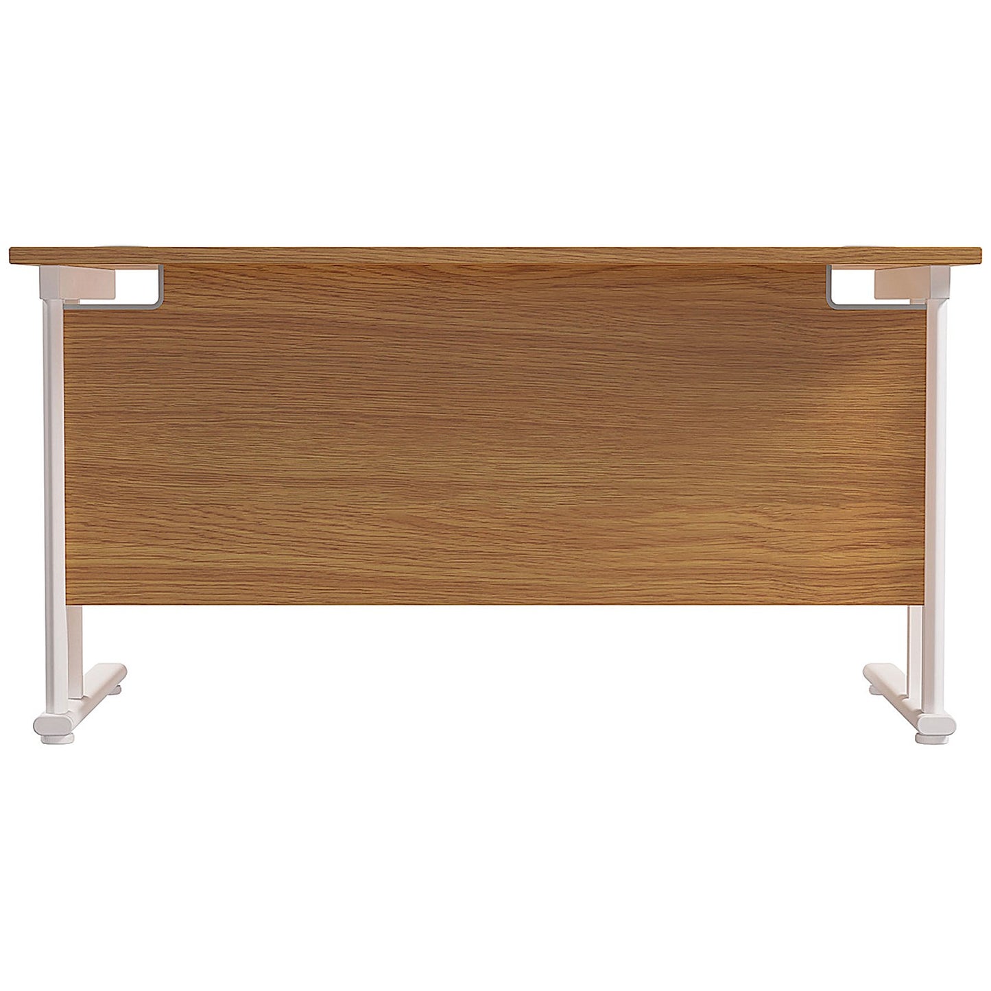 Jemini 1200mm Rectangular Desk, White Cantilever Leg, Oak