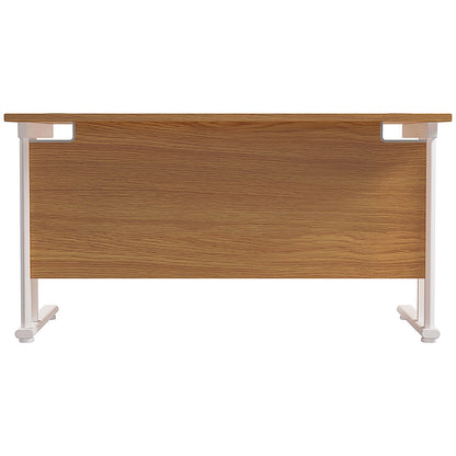 Jemini 1200mm Rectangular Desk, White Cantilever Leg, Oak