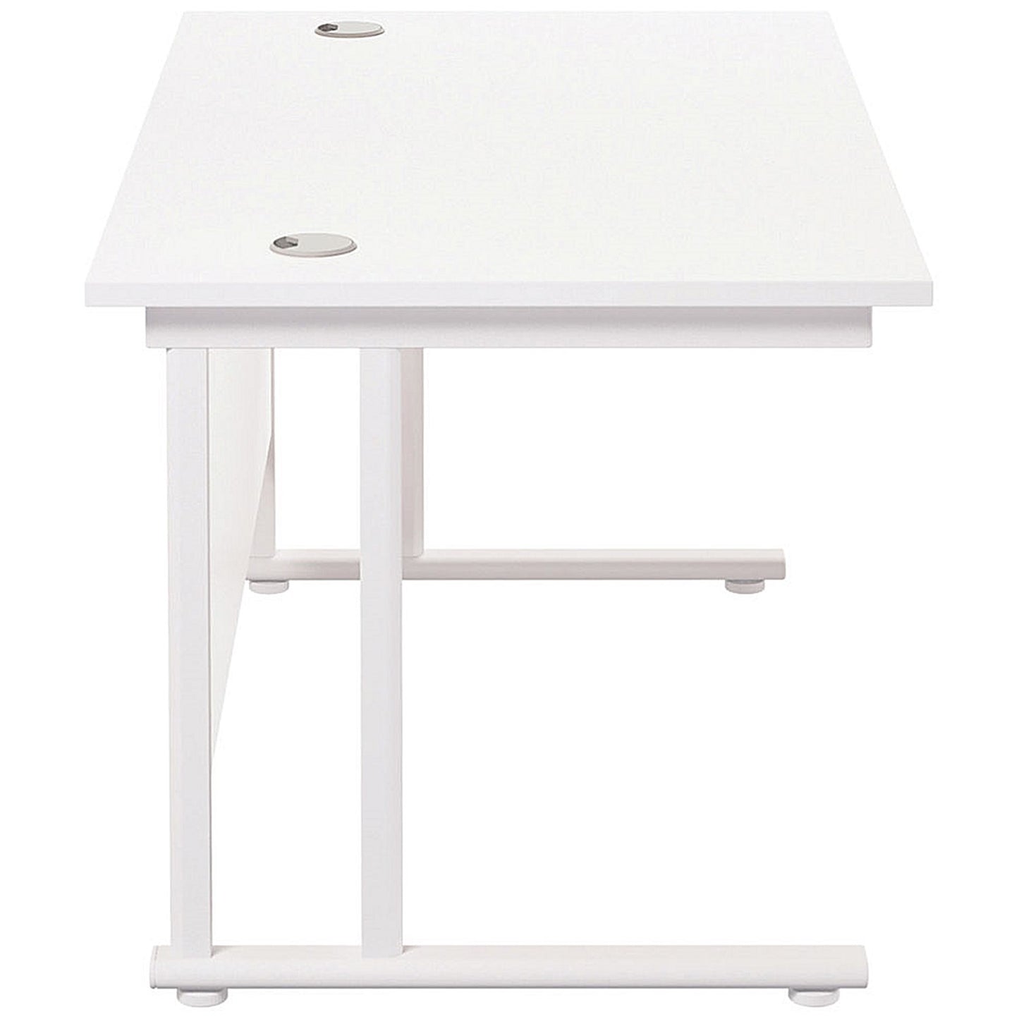Jemini 1200mm Rectangular Desk, White Cantilever Leg, White