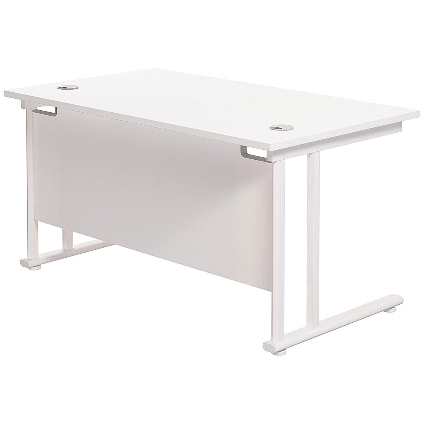 Jemini 1200mm Rectangular Desk, White Cantilever Leg, White