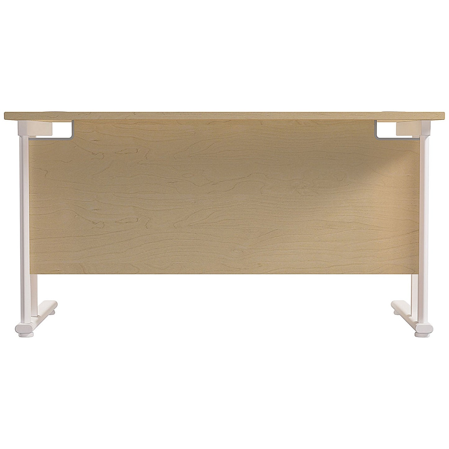Jemini 1200mm Rectangular Desk, White Cantilever Leg, Maple