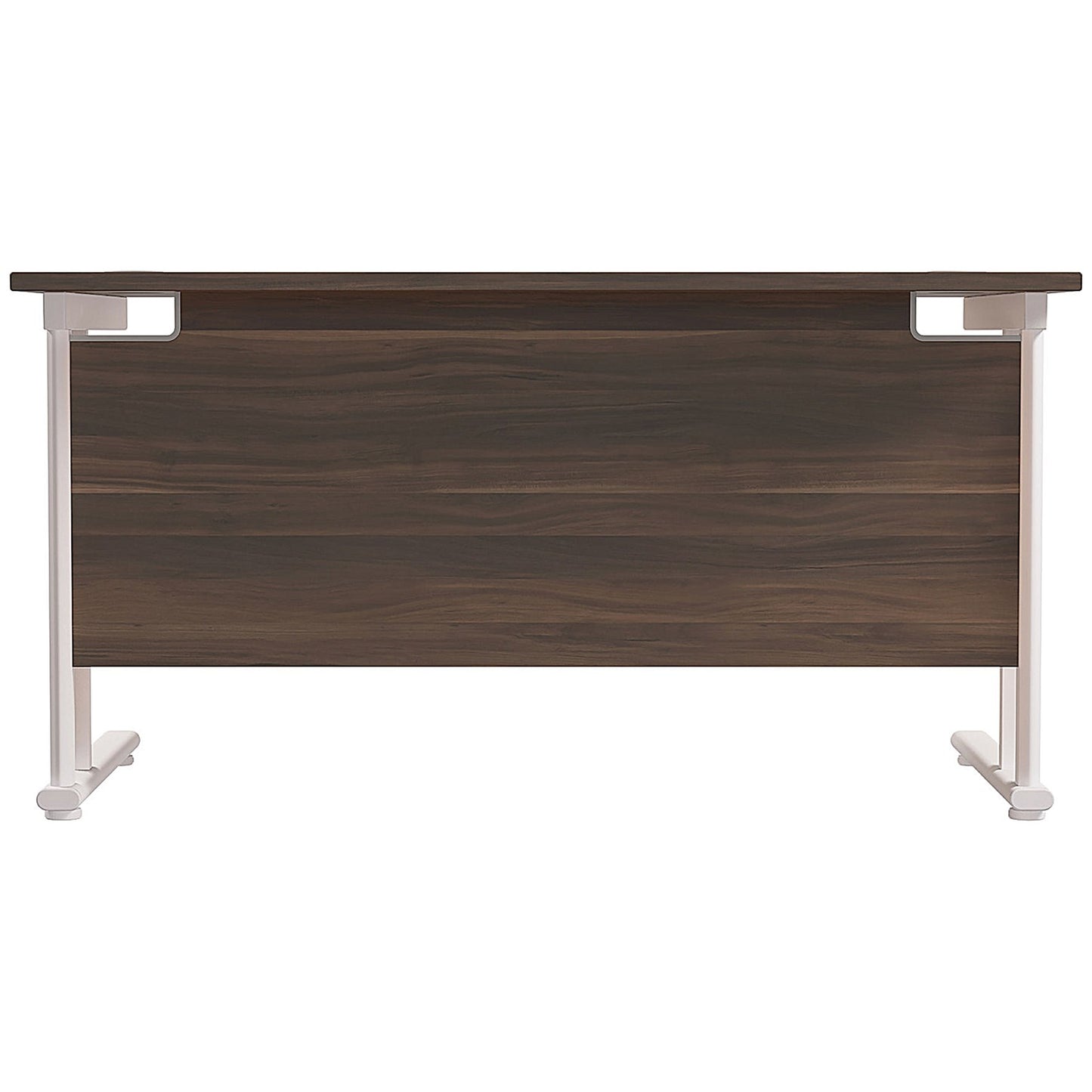Jemini 1200mm Rectangular Desk, White Cantilever Leg, Walnut