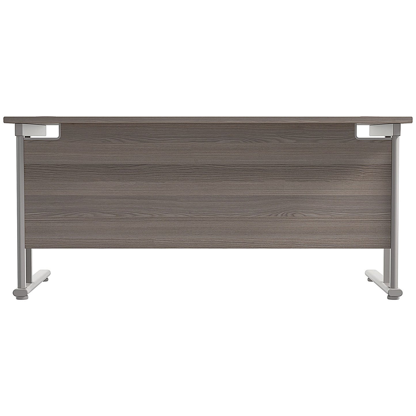 Jemini 1600mm Rectangular Desk, Silver Double Cantilever Leg, Grey Oak