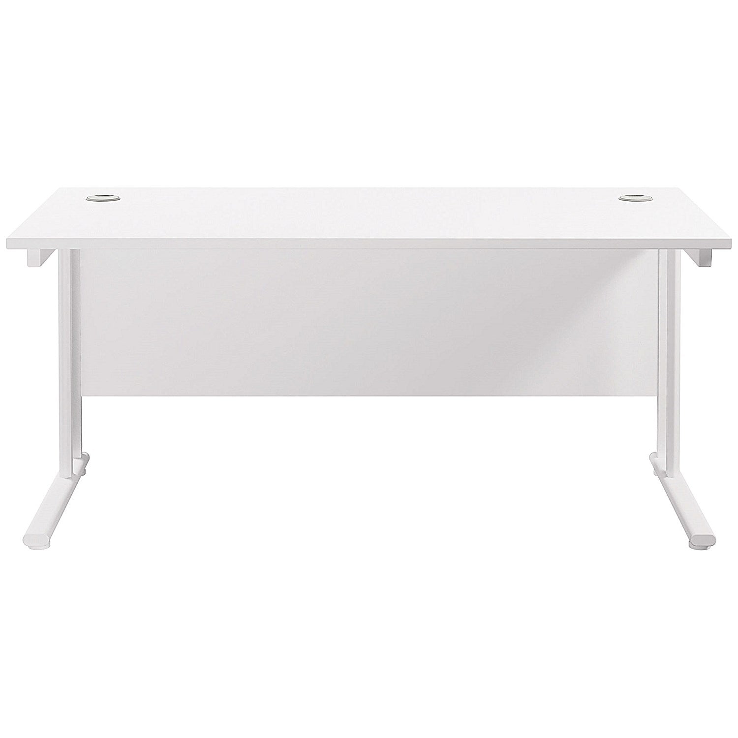 Jemini 1600mm Rectangular Desk, White Cantilever Leg, White