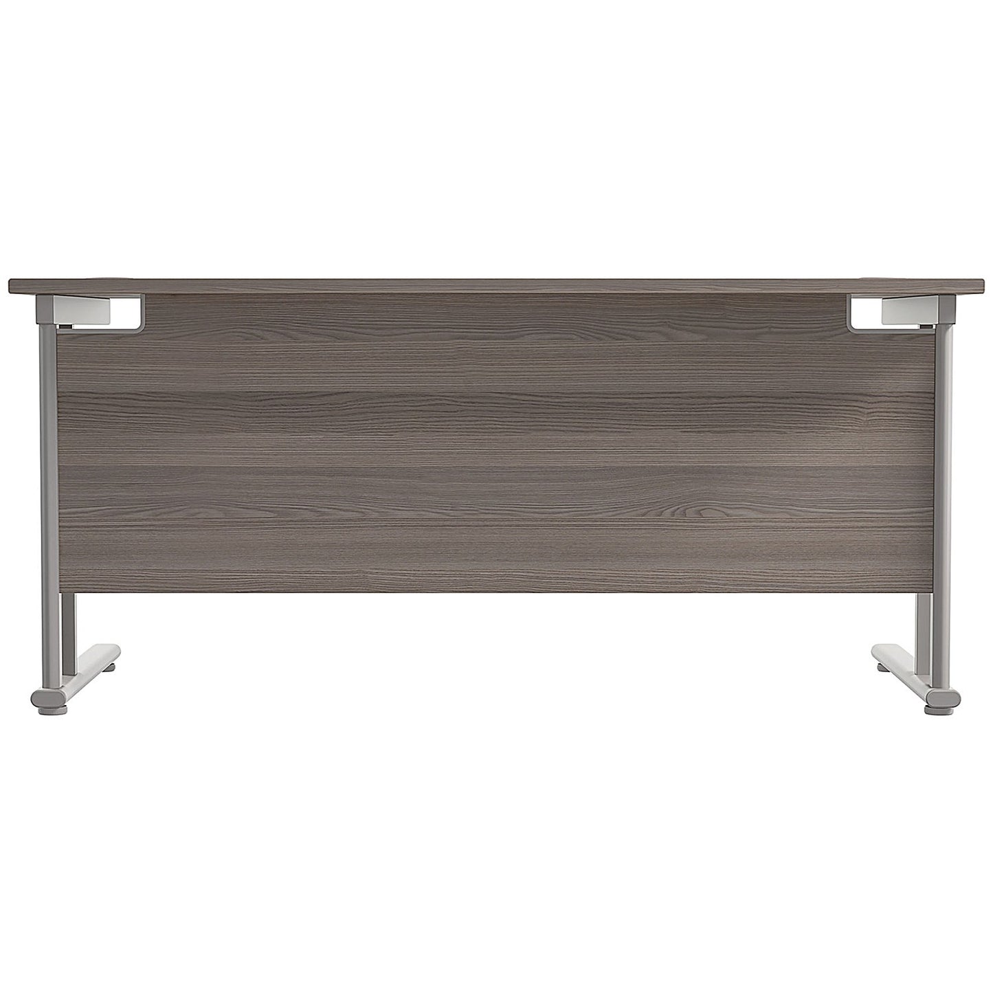 Jemini 1800mm Rectangular Desk, Silver Double Cantilever Leg, Grey Oak