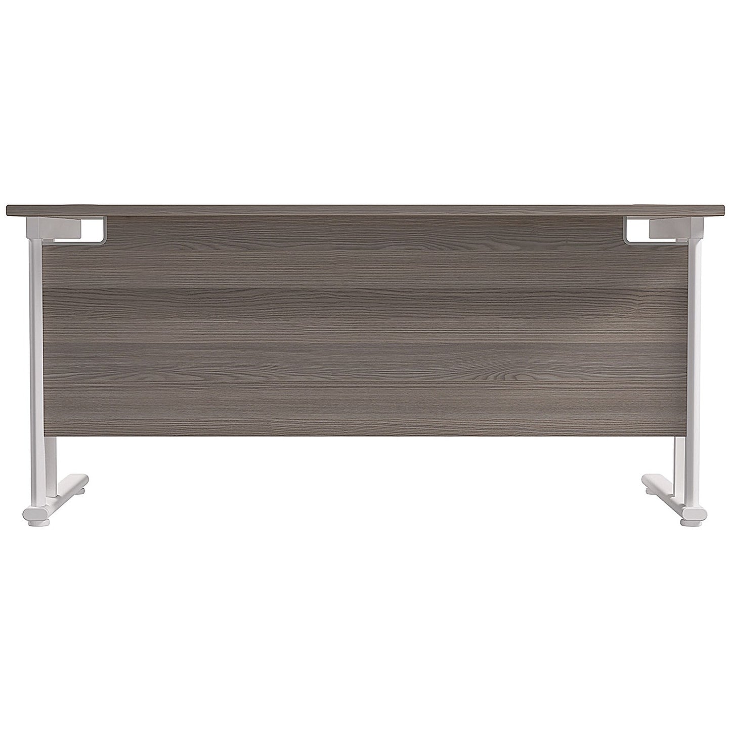 Jemini 1800mm Rectangular Desk, White Cantilever Leg, Grey Oak