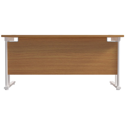 Jemini 1800mm Rectangular Desk, White Cantilever Leg, Oak