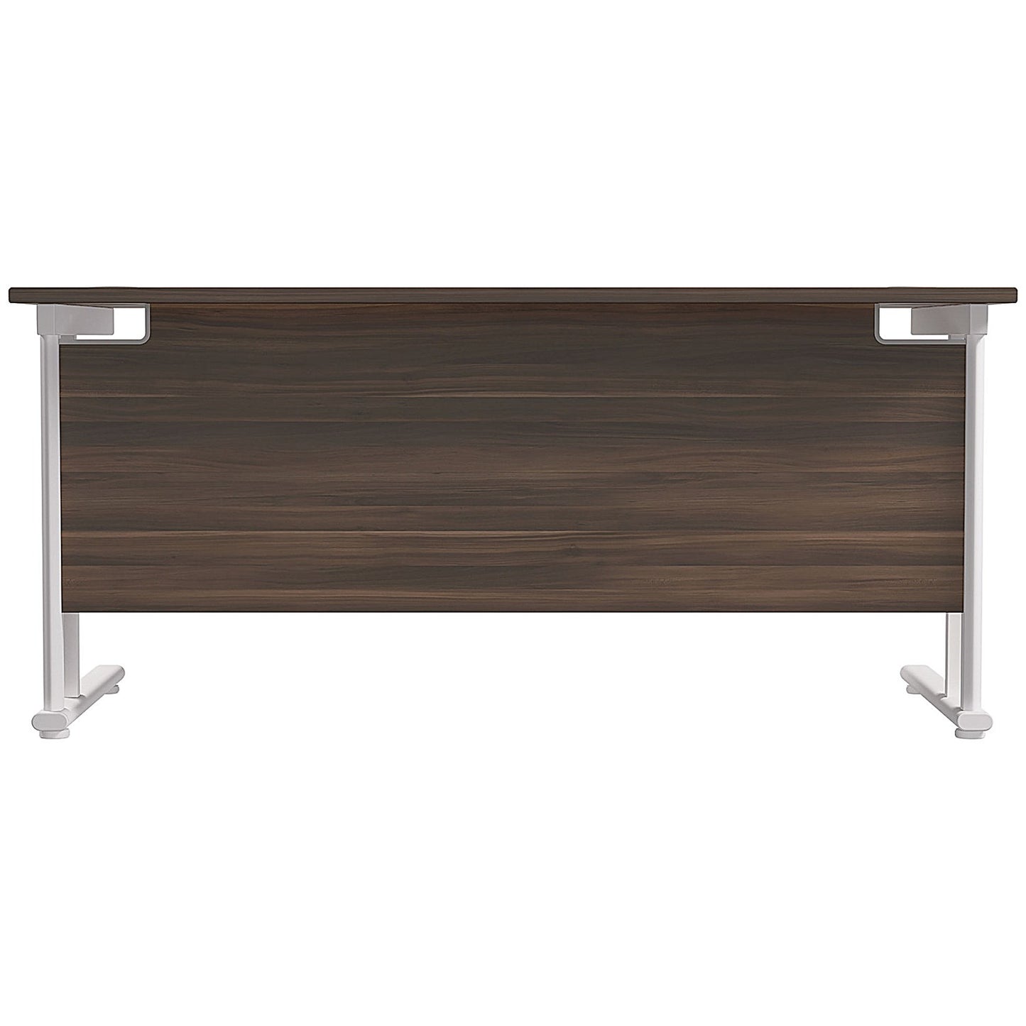 Jemini 1800mm Rectangular Desk, White Cantilever Leg, Walnut