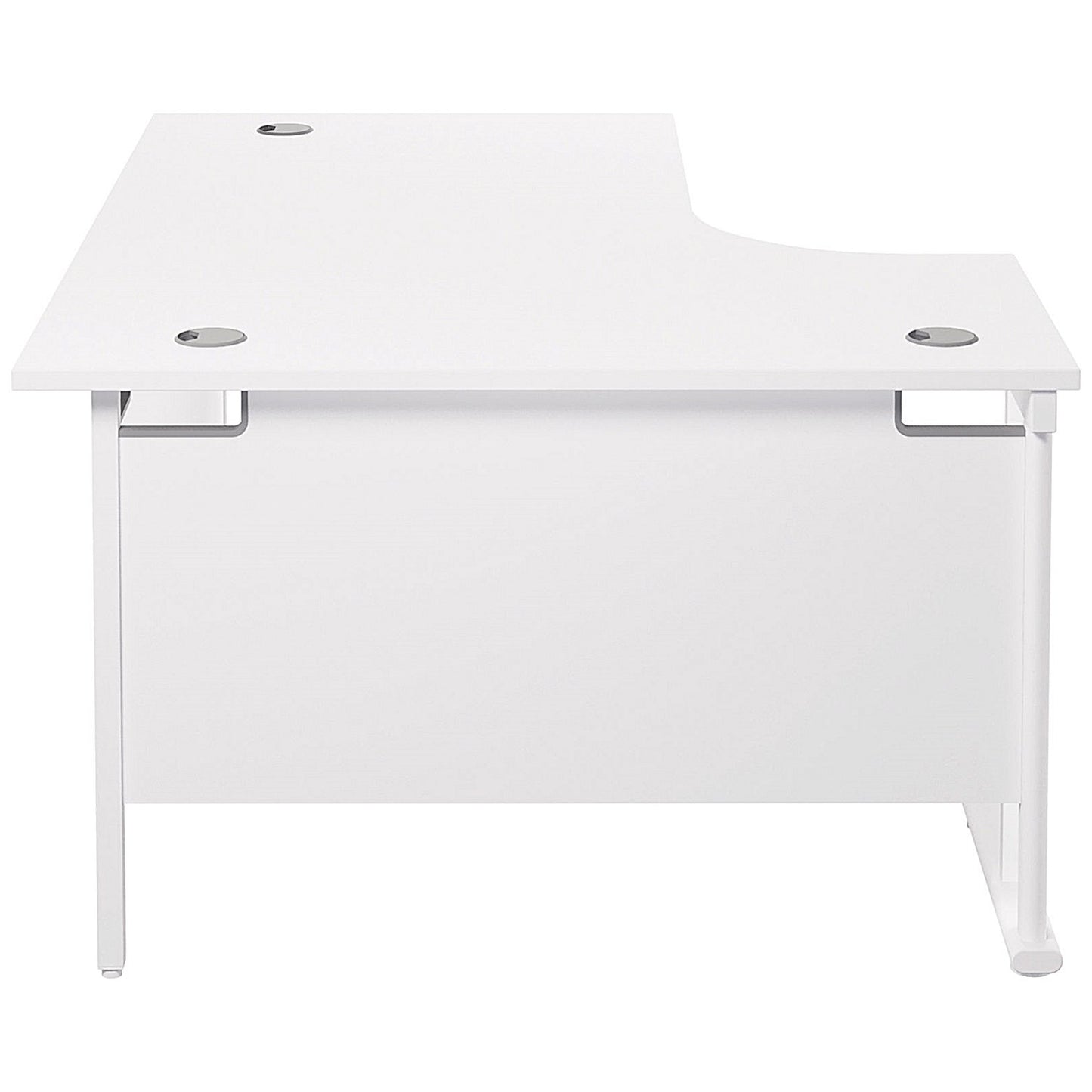 Jemini 1600mm Corner Desk, Left Hand, White Double Cantilever Legs, White
