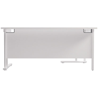 Jemini 1600mm Corner Desk, Left Hand, White Double Cantilever Legs, White