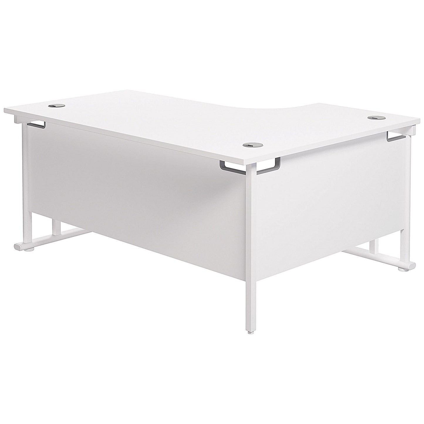 Jemini 1600mm Corner Desk, Left Hand, White Double Cantilever Legs, White