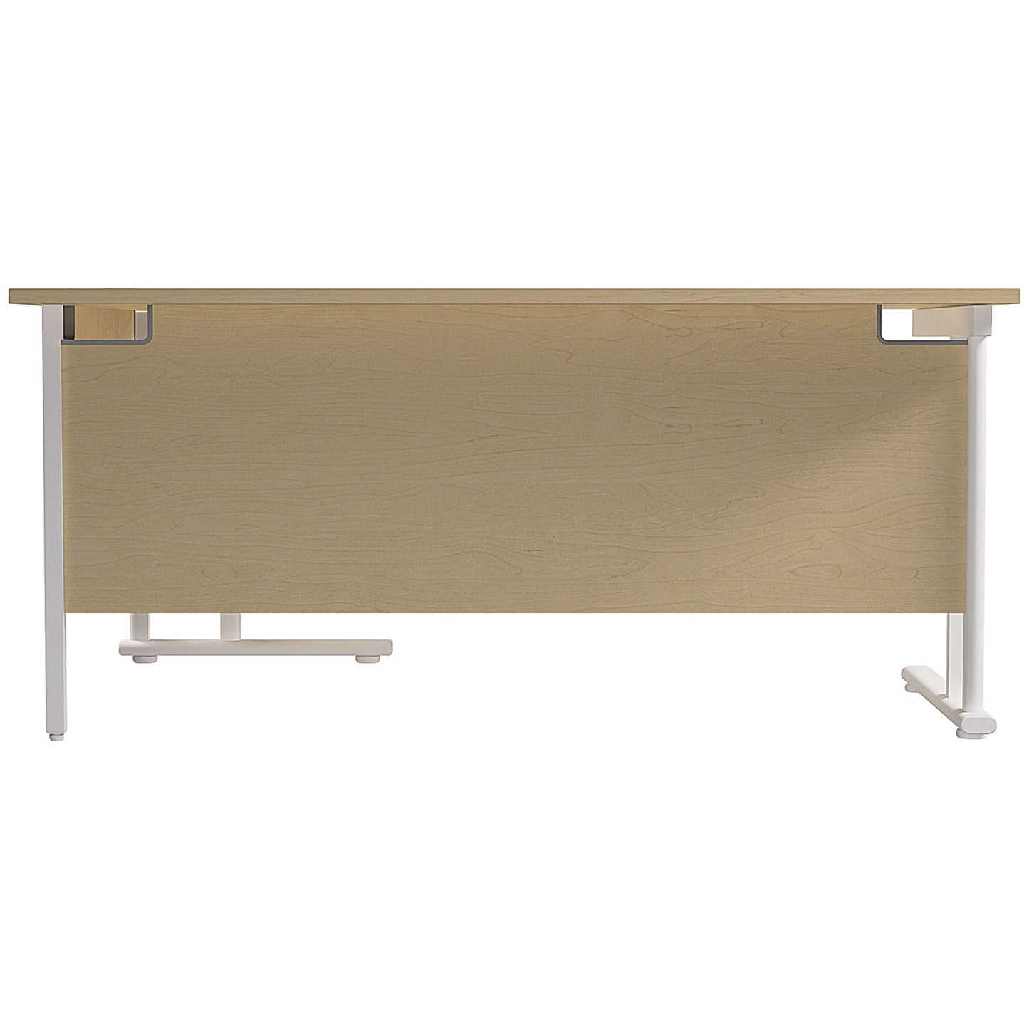 Jemini 1600mm Corner Desk, Right Hand, White Double Cantilever Legs, Maple