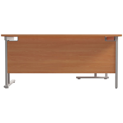 Jemini 1800mm Corner Desk, Left Hand, Silver Double Cantilever Legs, Beech