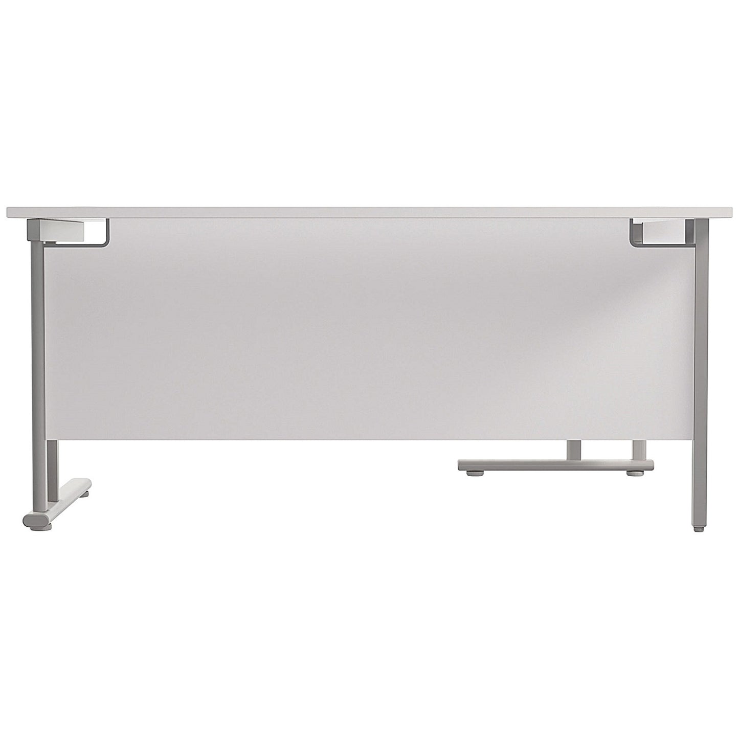 Jemini 1800mm Corner Desk, Left Hand, Silver Double Cantilever Legs, White