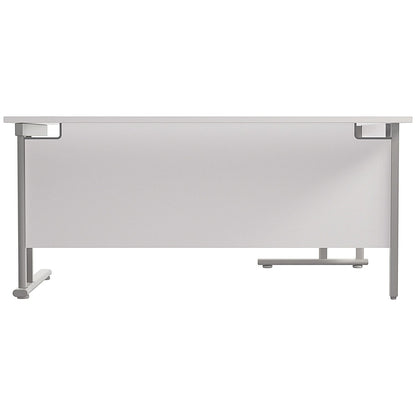 Jemini 1800mm Corner Desk, Left Hand, Silver Double Cantilever Legs, White