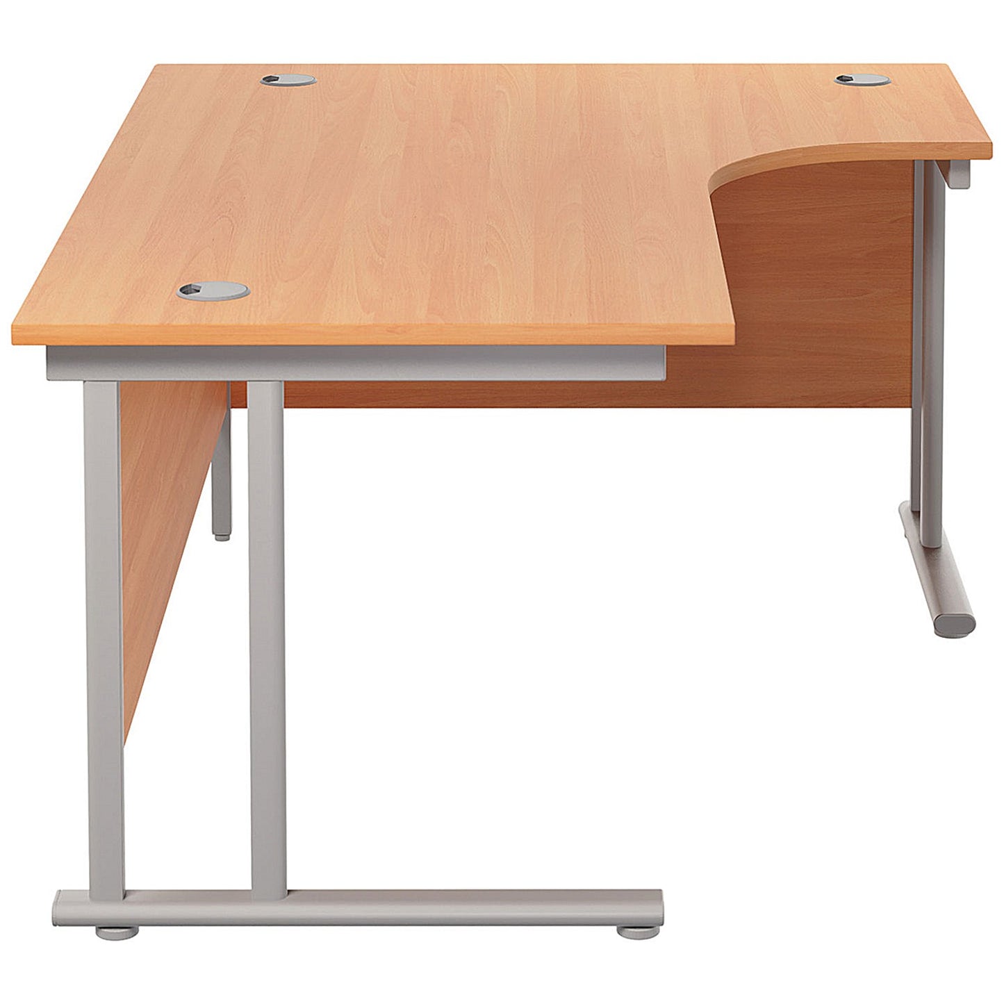 Jemini 1800mm Corner Desk, Right Hand, Silver Double Cantilever Legs, Beech
