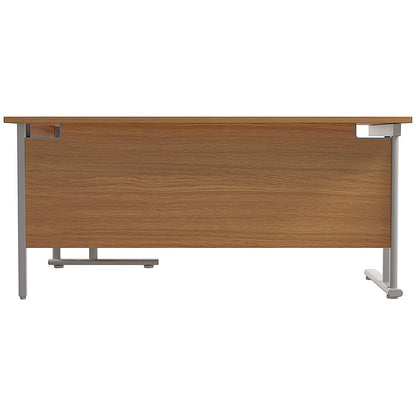 Jemini 1800mm Corner Desk, Right Hand, Silver Double Cantilever Legs, Oak