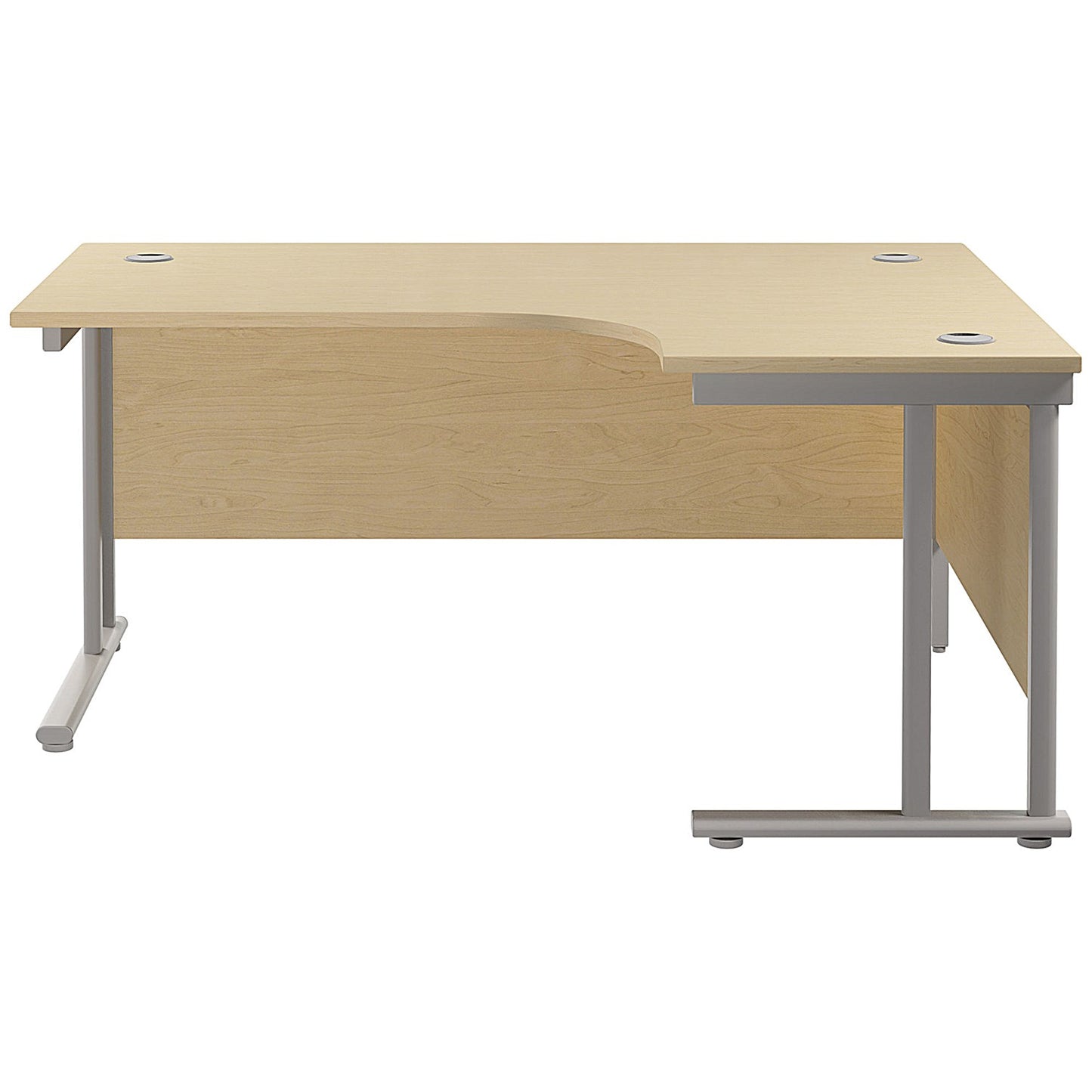 Jemini 1800mm Corner Desk, Right Hand, Silver Double Cantilever Legs, Maple