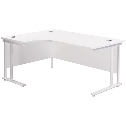 Jemini 1800mm Corner Desk, Left Hand, White Double Cantilever Legs, Oak