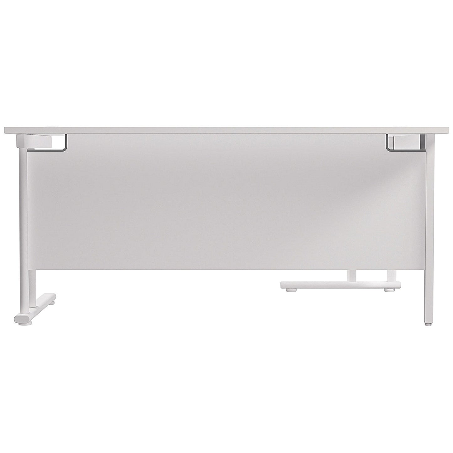 Jemini 1800mm Corner Desk, Left Hand, White Double Cantilever Legs, Oak