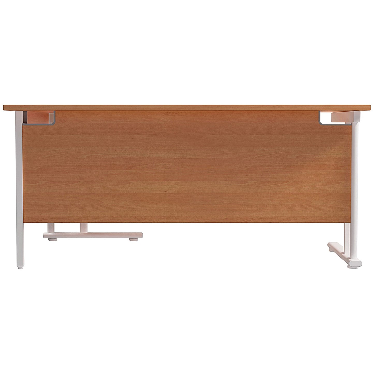 Jemini 1800mm Corner Desk, Right Hand, White Double Cantilever Legs, Beech