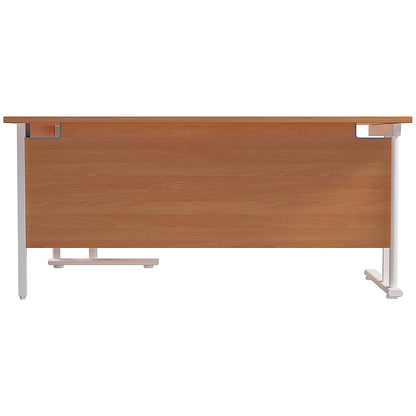 Jemini 1800mm Corner Desk, Right Hand, White Double Cantilever Legs, Beech