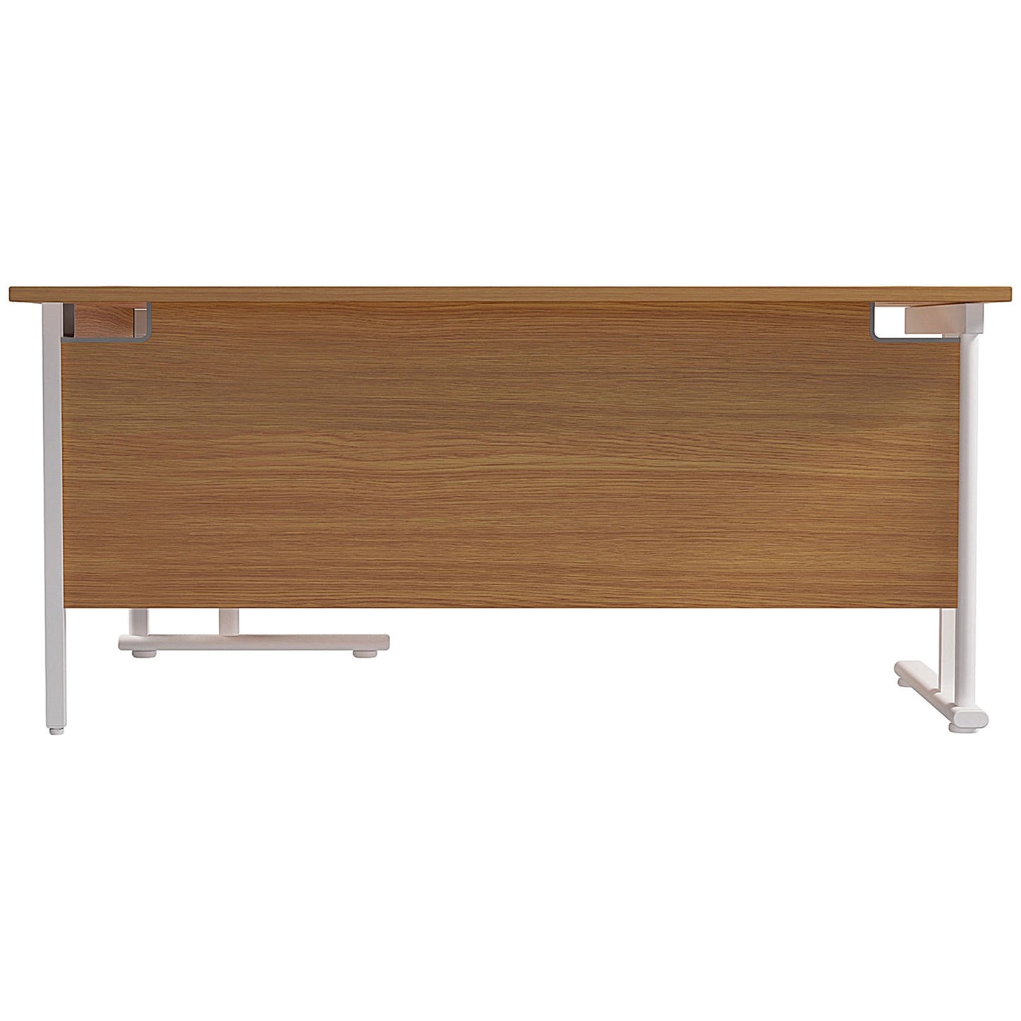 Jemini 1800mm Corner Desk, Right Hand, White Double Cantilever Legs, Oak