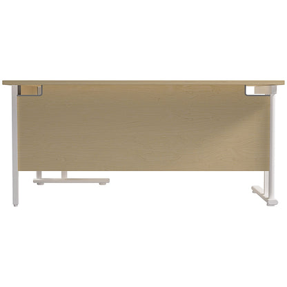 Jemini 1800mm Corner Desk, Right Hand, White Double Cantilever Legs, Maple