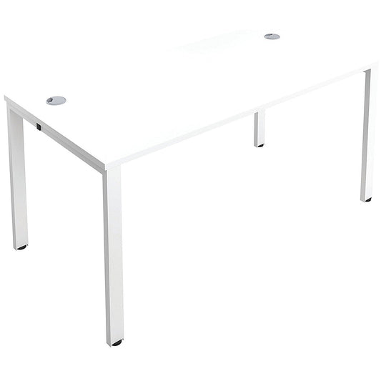 Jemini 1 Person Bench Desk, 1200mm (800mm Deep), White Frame, White Easy2Order : KF808510