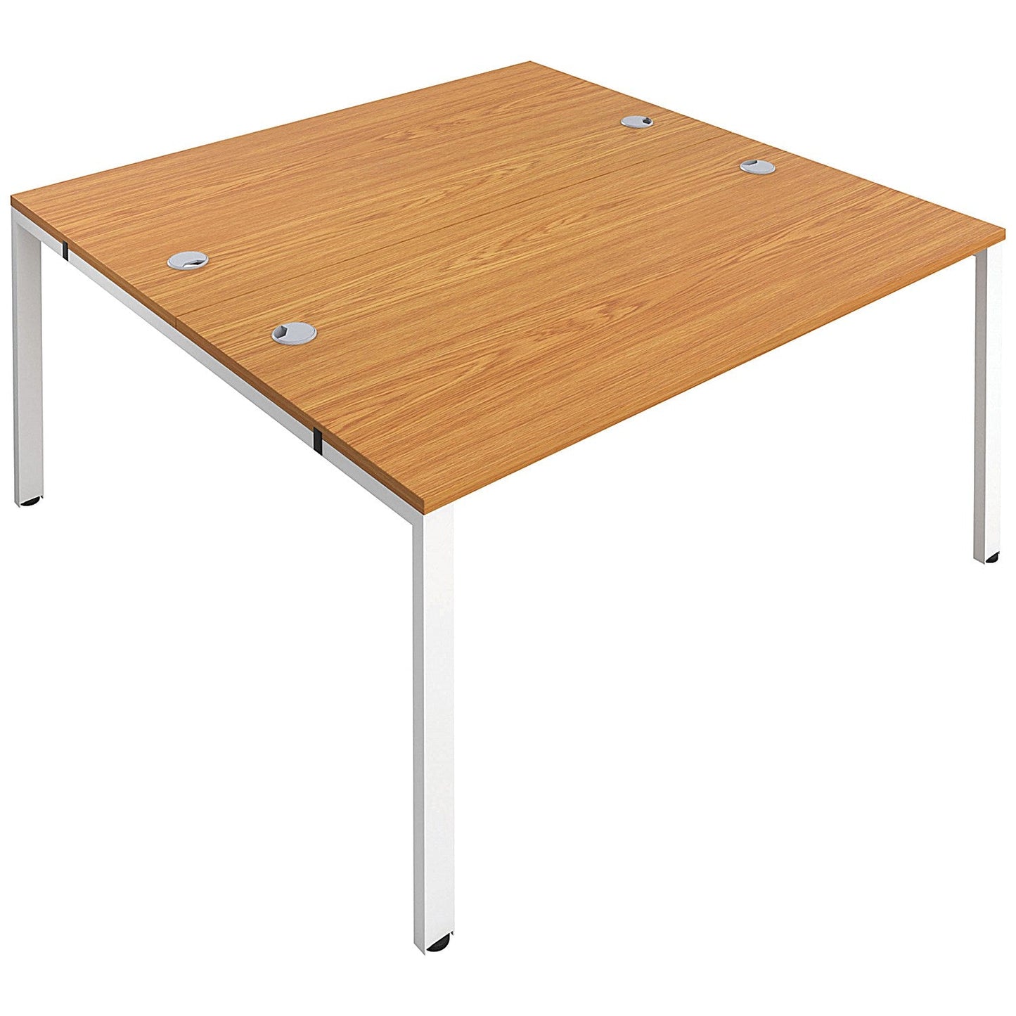 Jemini 2 Person Bench Desk, Back to Back, 2 x 1200mm (800mm Deep), White Frame, Oak Easy2Order : KF808688