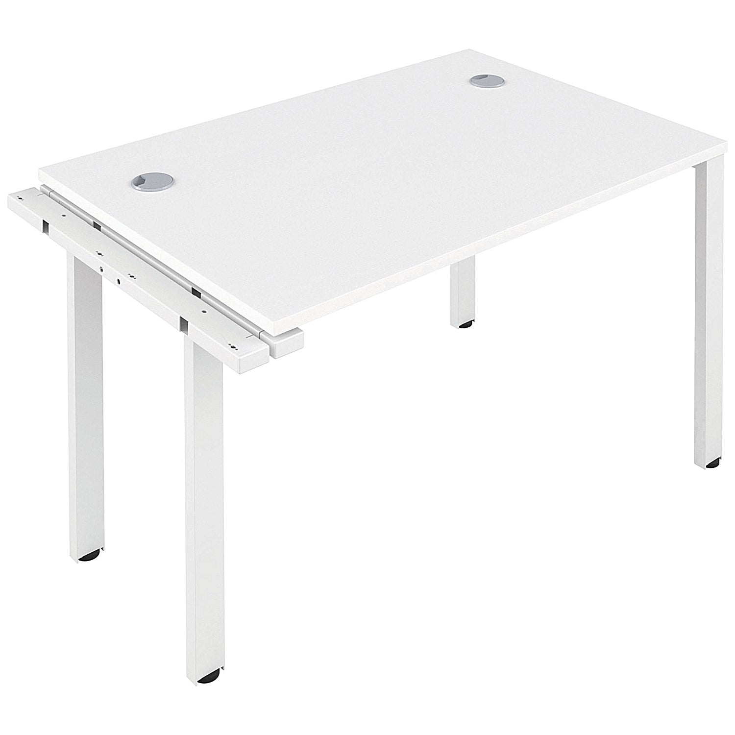 Jemini 1 Person Bench Desk Extension, 1400mm (800mm Deep), White Frame, White Easy2Order : KF808930