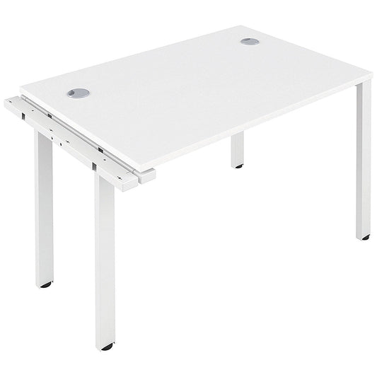 Jemini 1 Person Bench Desk Extension, 1400mm (800mm Deep), White Frame, White Easy2Order : KF808930
