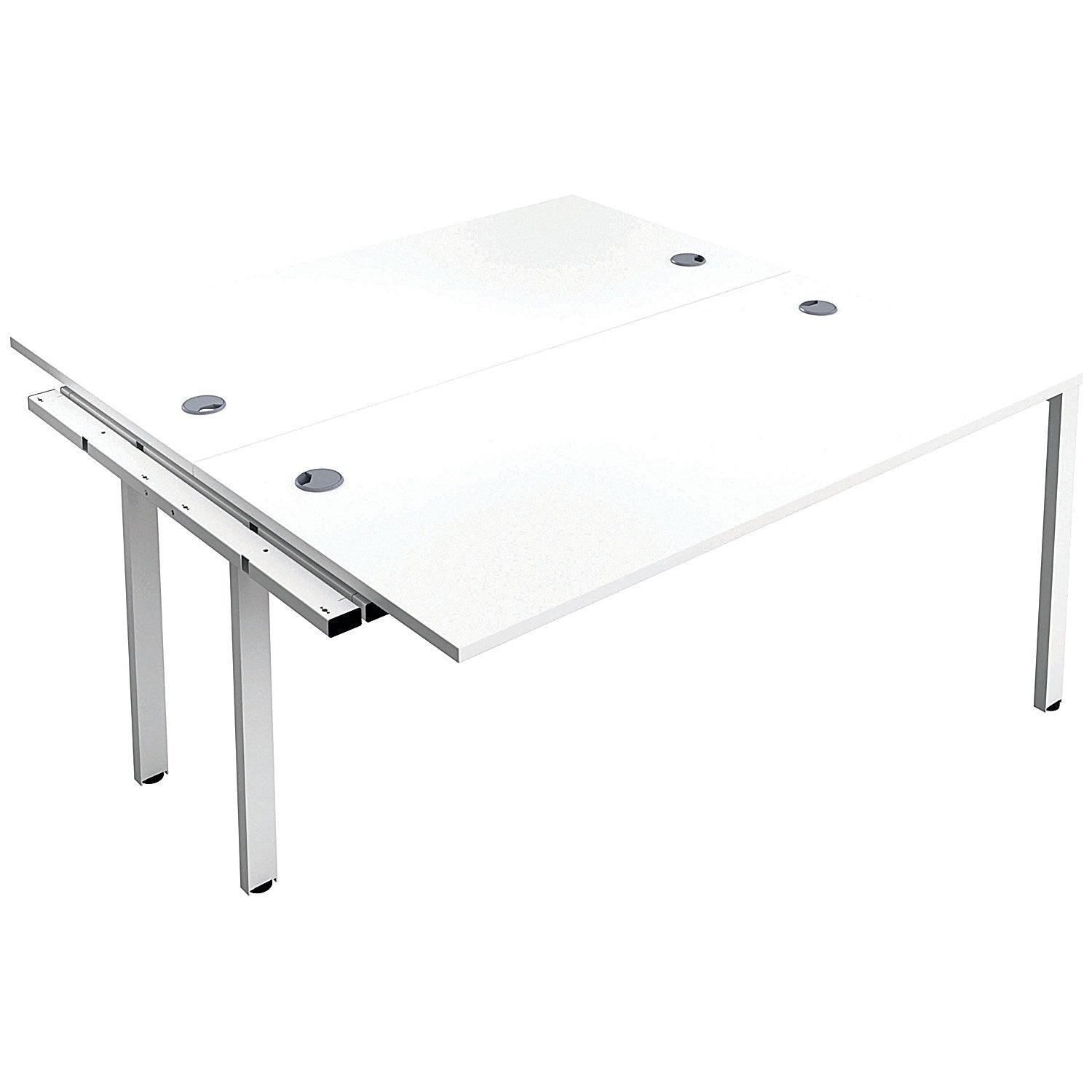 Jemini 2 Person Bench Desk Extension, Back to Back, 2 x 1400mm (800mm Deep), White Frame, White Easy2Order : KF808992