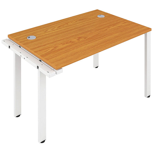Jemini 1 Person Bench Desk Extension, 1600mm (800mm Deep), White Frame, Oak Easy2Order : KF809289