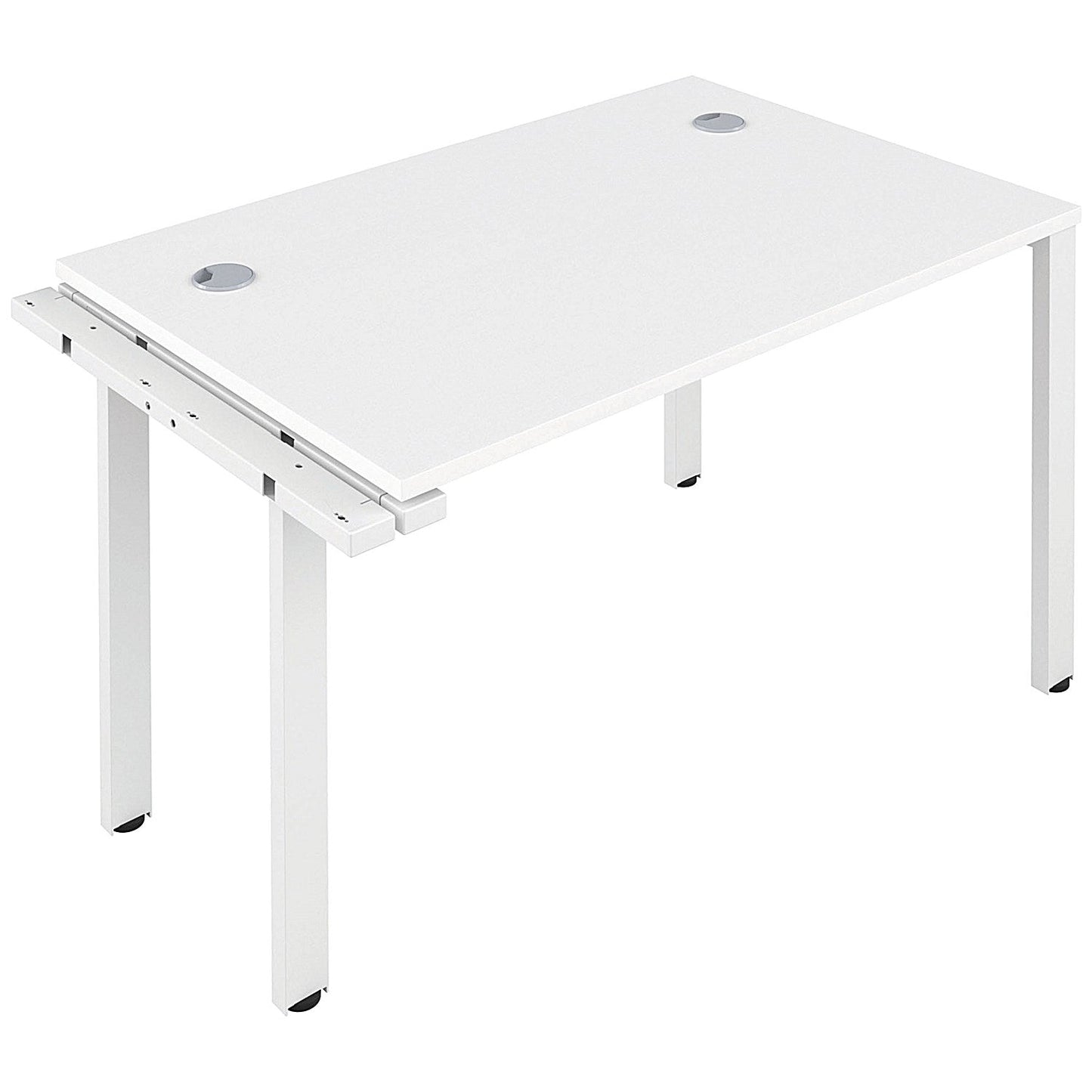 Jemini 1 Person Bench Desk Extension, 1600mm (800mm Deep), White Frame, White Easy2Order : KF809296