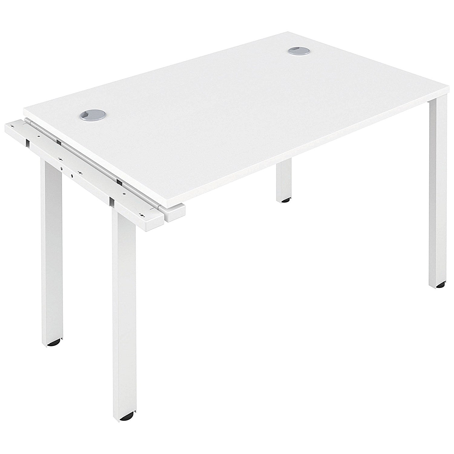 Jemini 1 Person Bench Desk Extension, 1600mm (800mm Deep), White Frame, White Easy2Order : KF809296